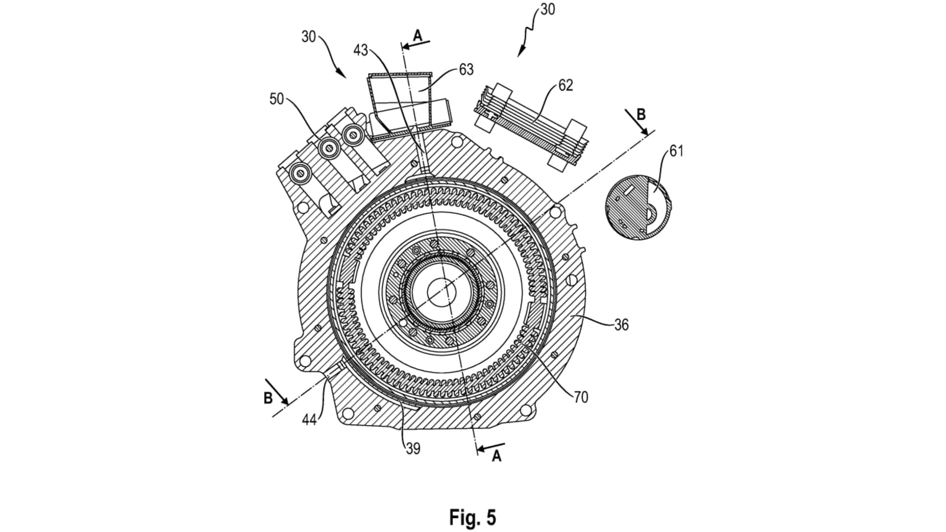 Porsche axial flux hybrid powertrain patent (1)